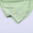 Vestido Curto De Cetim Alça Fina Verde