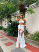 Conjunto 2 Peças Top e Short-Saia Branco