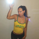 Blusa Curta Feminina De Alcinha Com Estampa Do Brasil