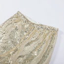 Conjunto 2 Peças Todo em Paetês Top e Calça Dourado