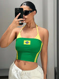 Top Cropped 2 Cores Com Estampa Do Brasil