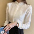 Camisa Social Manga Longa Chiffon Verde