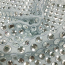 Vestido Curto Tubinho Bordado em Pedrarias Prata