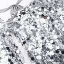 Vestido Curto Manga Longa Bordado De Lantejoulas