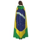 Capa Longa Com Capuz Da Bandeira Nacional Do Brasil