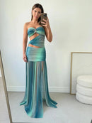 Vestido Longo Tomara Que Caia Tie-Dye Azul