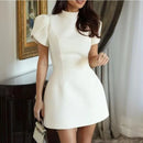 Vestido Curto Com Manga Alfaiataria Vermelho