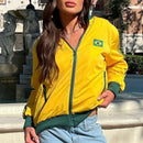 Casaco Unissex Com Zíper Personalizado Com Temática Do Brasil