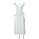 Vestido Longo Estruturado Rodado Ombro a Ombro Branco