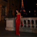 Vestido Longo De Paetês Com Alça Média Prata