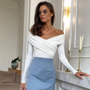 Body De Malha Ombro A Ombro Manga Longa Preto