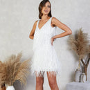 Vestido Curto Paetê Com Franja Rosa