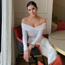 Body De Malha Ombro A Ombro Manga Longa Preto