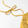 Vestido Longo Em Cetim Com Amarração No Pescoço Amarelo