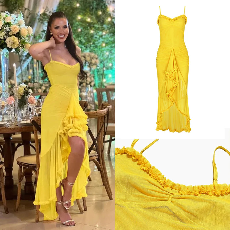 Vestido Longo Assimétrico Em Tule Com Fenda Vinho
