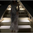 Vestido Midi Todo em Strass Champagne