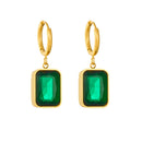 Conjunto Retangular Dourado Esmeralda