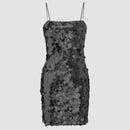 Vestido Curto De Alça Bordado De Lantejoulas