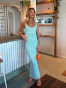 Vestido Longo Alça Média Lurex Brilhoso