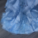 Vestido Longo Estilo Sereia Com Cauda E Babados Deslumbrante