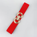 Cinto Elástico Fivela Geométrica Dourada