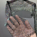 Cropped Manga Longa Com Strass