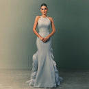 Vestido Longo Estilo Sereia Com Cauda E Babados Deslumbrante