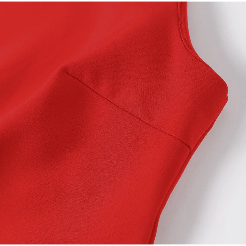 Vestido Curto Sem Manga Com Babados Em Cetim Preto