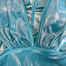 Conjunto 2 Peças Maiô e Saia Acetinado Dourado