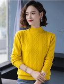 Suéter Manga Longa Gola Alta Malha Vermelho