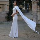 Vestido Longo Cetim Um Ombro Só Com Amarração No Pescoço Amarelo