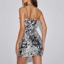 Vestido Curto De Alça Bordado De Lantejoulas