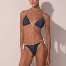 Conjunto 2 Peças Biquíni e Saia Estampa Solar Azul Marinho