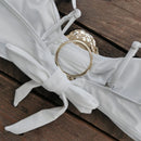 Conjunto 3 Peças Biquíni e Saia Com Fivela Branco