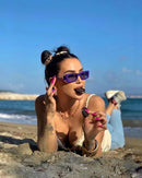 Óculos De Sol Vintage Acetato Roxo