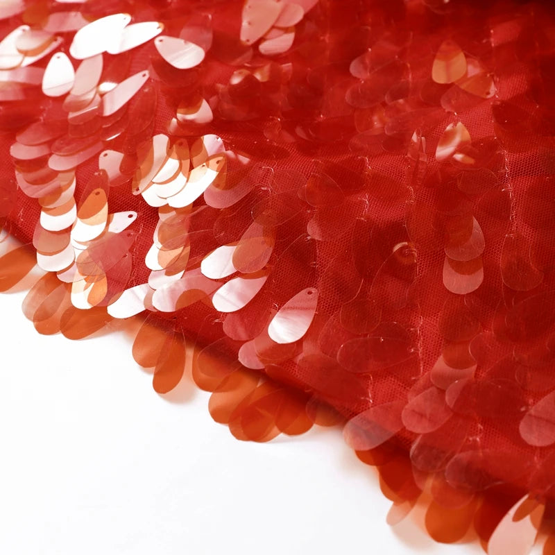 Vestido Longo Todo em Lantejoulas Vermelho