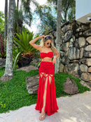 Conjunto 2 Peças Top e Short-Saia Branco