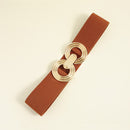 Cinto Elástico Fivela Geométrica Dourada