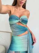 Vestido Longo Tomara Que Caia Tie-Dye Azul