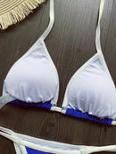 Conjunto De Biquíni 2 Peças Cortininha Fio Dental Estampa Brasil