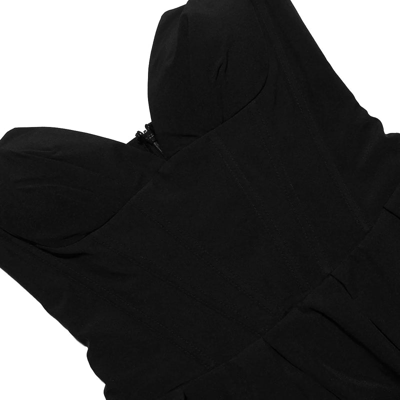 Vestido Rodado Tomara Que Caia Plissado Preto