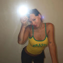 Blusa Curta Feminina De Alcinha Com Estampa Do Brasil