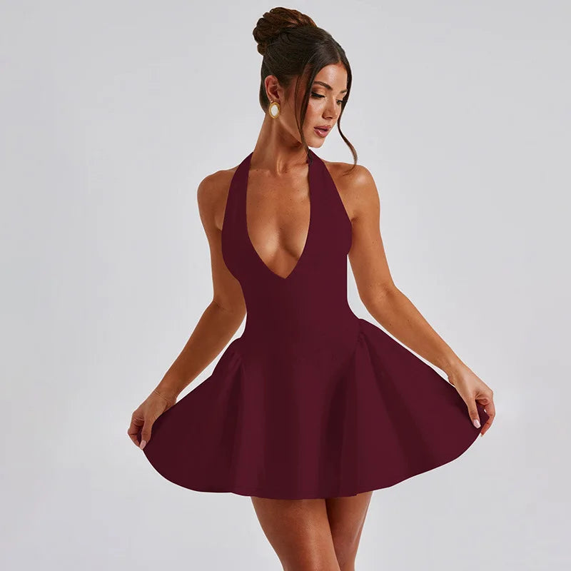 Vestido Curto Estruturado Decote V Branco