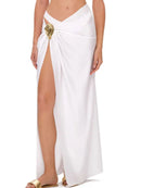 Conjunto 3 Peças Biquíni e Saia Com Fivela Branco