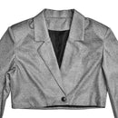 Conjunto 2 Peças Blazer e Saia Com Brilho Prata