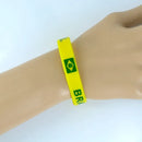 Pulseira De Silicone Com Temática Do Brasil Lote Com 5 Peças
