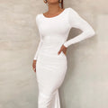 Vestido Longo Cauda Drapeada Vermelho
