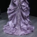 Vestido Longo Estilo Sereia Com Cauda E Babados Deslumbrante