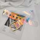 Cinto Transparente Fivela Dourada