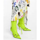 Bota Cano Alto Salto Fino Neon